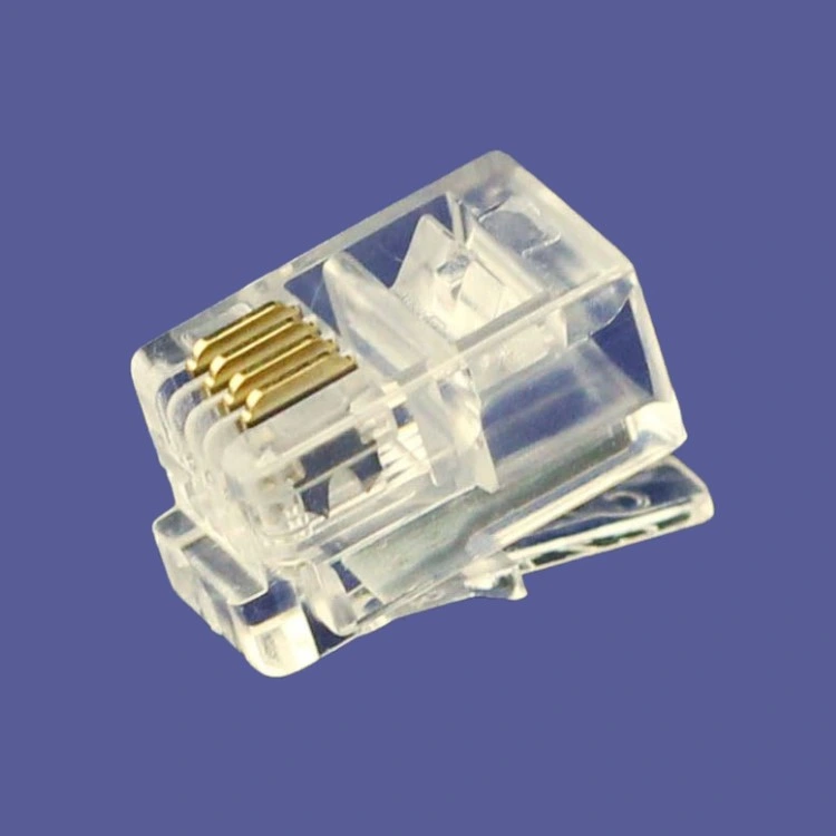 Rj9 Network Modular Plug 4p4c Telephone Connector Plug for Telephone Handset Cable