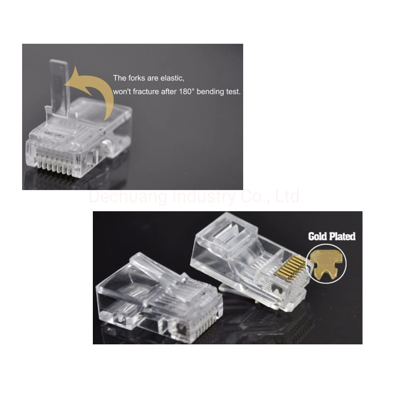 Crystal Head Ethernet RJ45 Modular Data Networking Unshielded Cable Plugs 8X8 8p8c for Cat 5e, Cat 6, Cat 6A 3u&quot;/15u&quot;/30u&quot;/50u&quot;