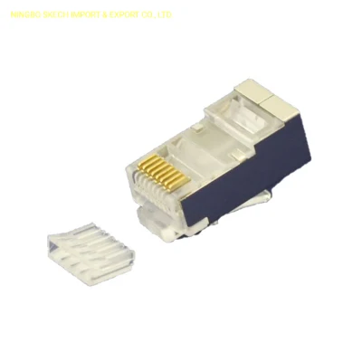 RJ45 FTP/STP/SFTP CAT6 Shielded Modular Plug 8p8c Shield Ethernet Connector Network Plug with Insert Bar