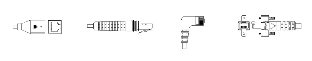 Rj12 6p6c Female Modular Plug for Telephone Cable