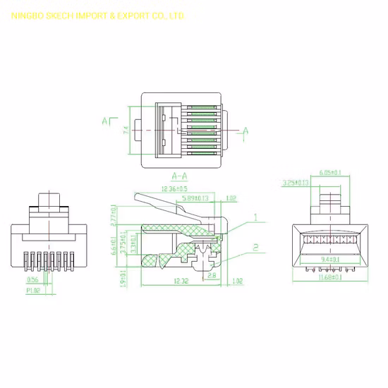 RJ45 Cat5e 8p8c Short Body UTP Network Modular Connector Modular Plug