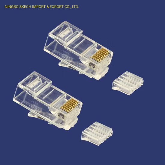 RJ45 8p8c UTP Cat5e/CAT6 Network Modular Plug 2 Tips/3 Tips (Forks) with Insert Bar with UL Approved