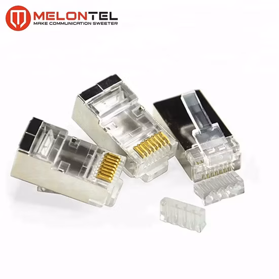 Fully Stocked Gold Plated RJ45 8p8c STP Connector CAT6 Metal Shield RJ45 Modular Plug