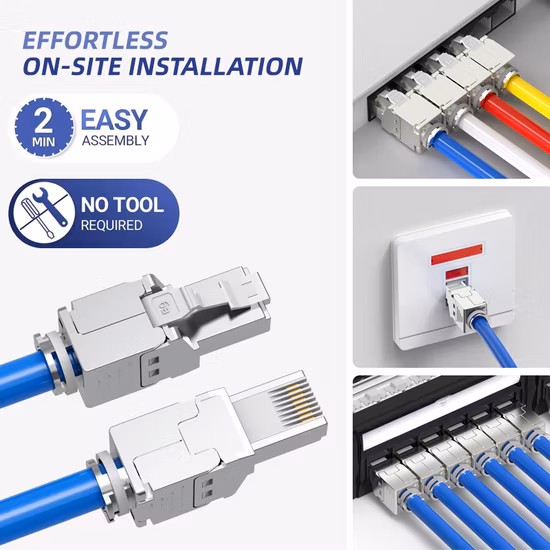 RJ45 Connector Cat. 6A FTP Toolless Modular Plug 8p8c