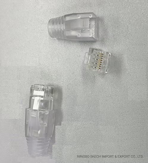 Crystal Head Ethernet RJ45 Modular Data Networking Unshielded Cable Plugs 8X8 8p8c for Cat 5e, Cat 6, Cat 6A 3u