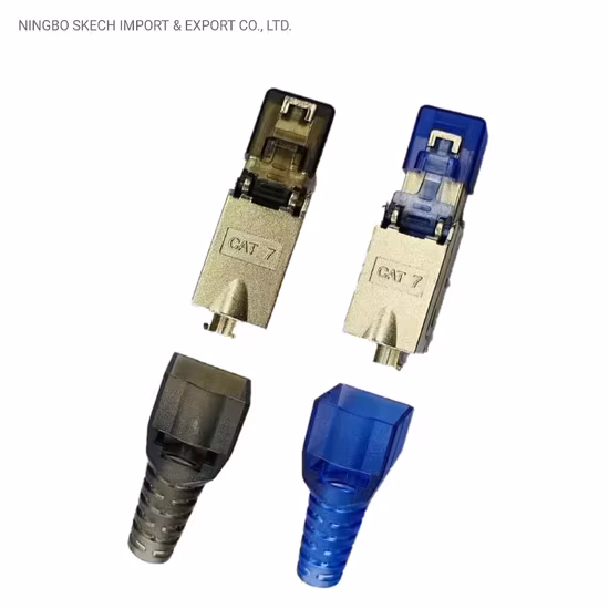 Metal 50u Gold Plating Network LAN SFTP Cat 7 8p8c Shielded Modular Cat7 RJ45 Connector Plug